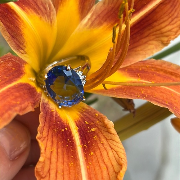 Simulated Sapphire Ring, 7.25 - Picture 3 of 10